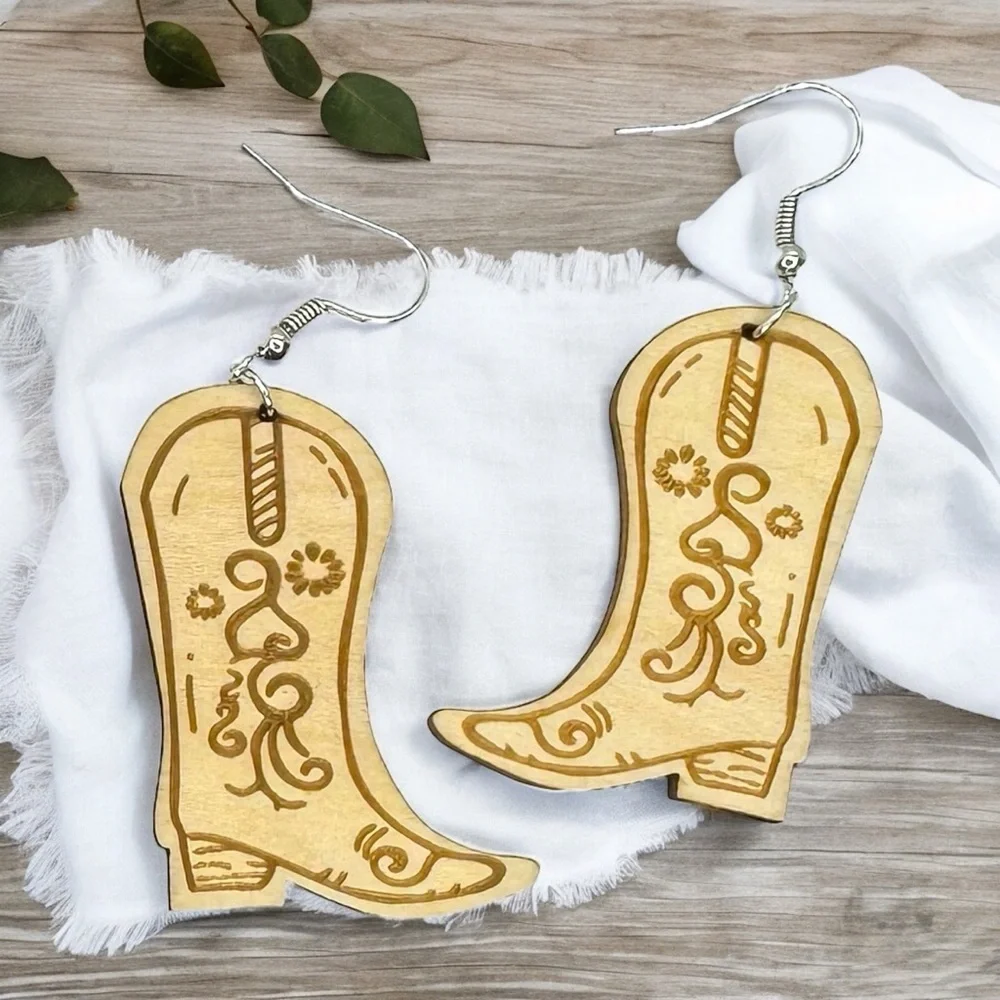 Wild West Chic: Handcrafted Wooden Dangle Earrings - Choose Your Style!